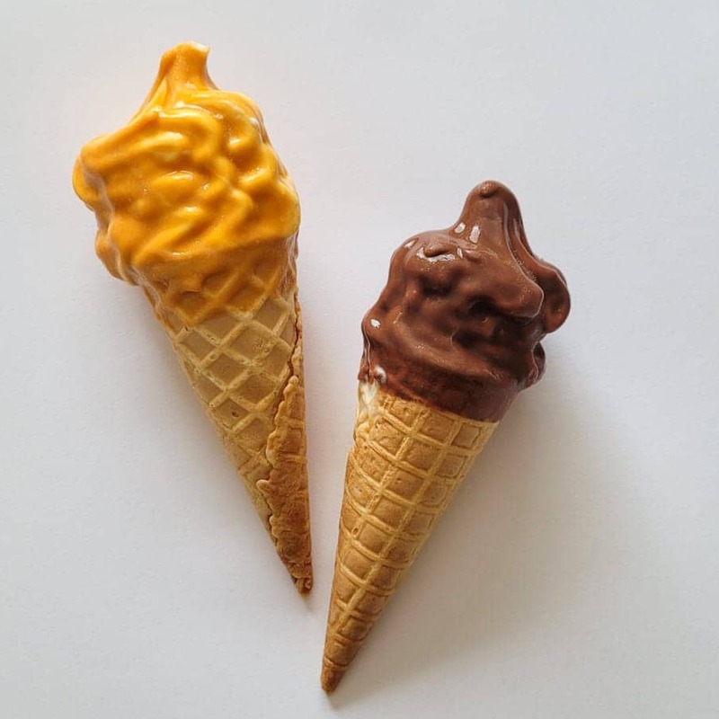 Frozen Caramel & Chocolate Dipped Cones